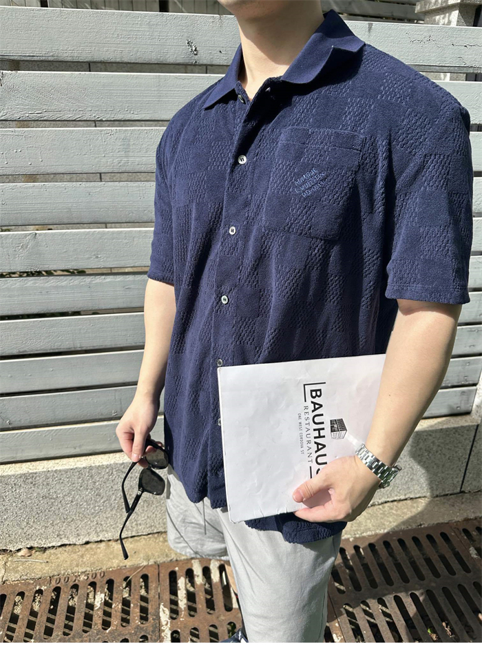 루이비통 다미에 MLVD 프렌치 테리 숏 슬리브드 셔츠