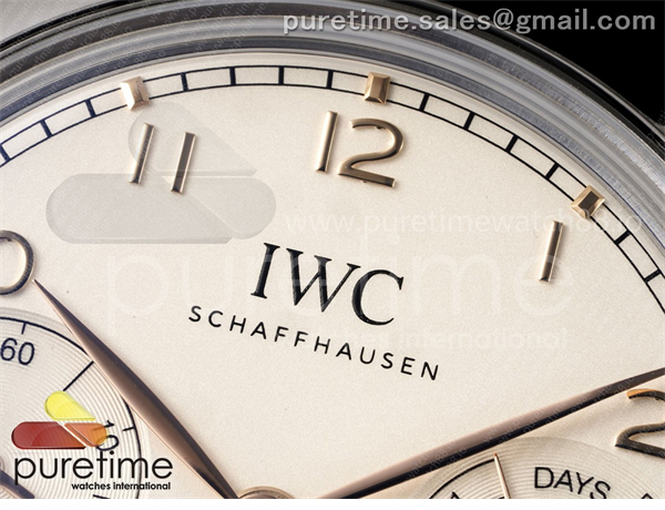 APS공장 IWC 포르투기저 오토메틱 스틸 화이트다이얼 블랙가죽스트랩 Portugieser Automatic 42mm SS APSF 1_1 Best Edition White Dial RG Marker on Black Leather Strap A52011