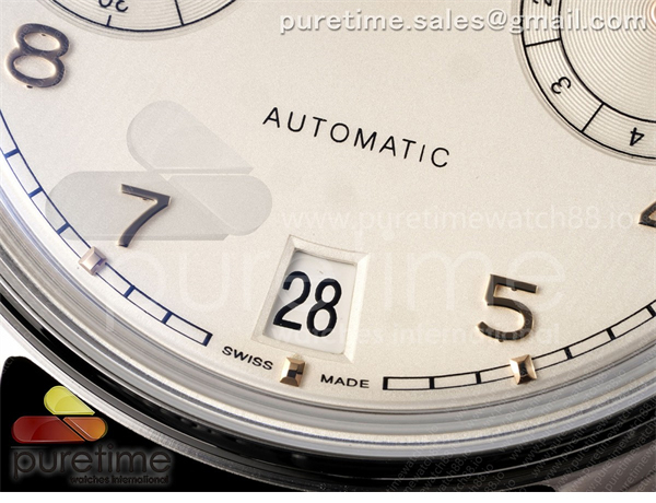 APS공장 IWC 포르투기저 오토메틱 스틸 화이트다이얼 블랙가죽스트랩 Portugieser Automatic 42mm SS APSF 1_1 Best Edition White Dial RG Marker on Black Leather Strap A52011