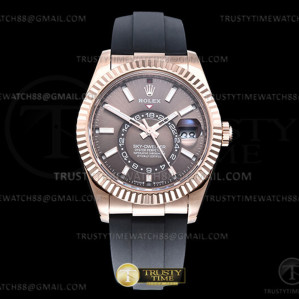 ZF공장 롤렉스 스카이드웰러 로즈골드금통 브라운다이얼 러버스트랩 텅스텐 Skydweller 336235 RG_RU Brown ZF V2 Asia 2824