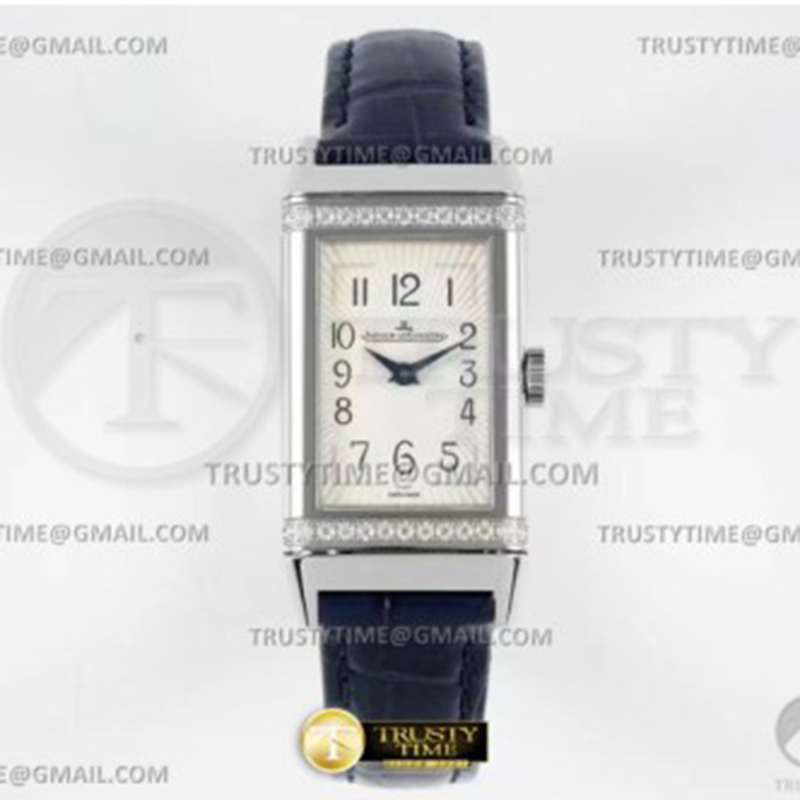 IMF공장 예거르쿨트르 리베르소 원 3288560 다이아몬드파베케이스 화이트다이얼 블루스트랩 Reverso One Ref 3288420 Dia SS_LE Wht IMF Swiss Qtz