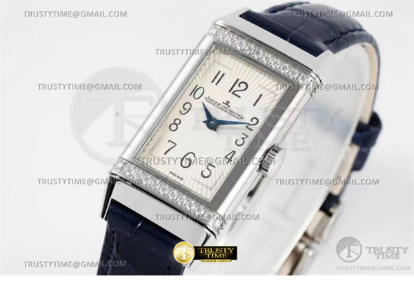 IMF공장 예거르쿨트르 리베르소 원 3288560 다이아몬드파베케이스 화이트다이얼 블루스트랩 Reverso One Ref 3288420 Dia SS_LE Wht IMF Swiss Qtz