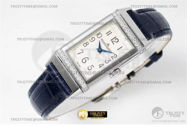 IMF공장 예거르쿨트르 리베르소 원 3288560 다이아몬드파베케이스 화이트다이얼 블루스트랩 Reverso One Ref 3288420 Dia SS_LE Wht IMF Swiss Qtz