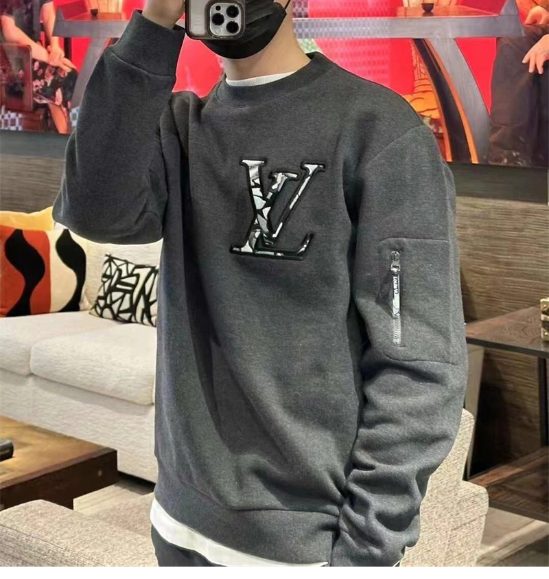 루이비통 LV Ice 로고 콤팩트 코튼 크루넥 스웨터