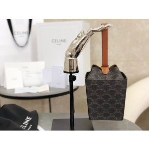 Celine Strap Box Triomphe Canvas and Calfskin