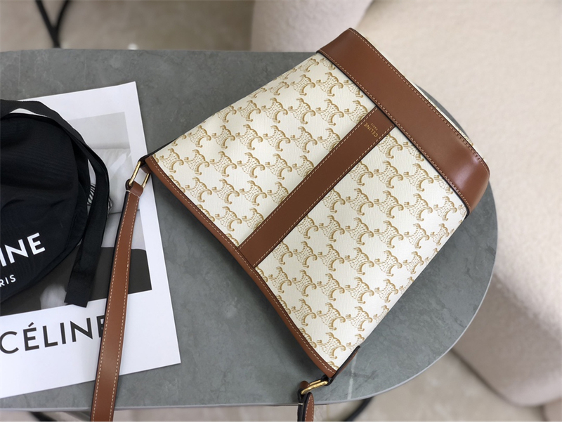 셀린느 스몰 버킷백 트리옹프 캔버스 화이트 191442