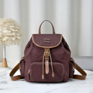 Miu Miu Canvas And Leather Backpack