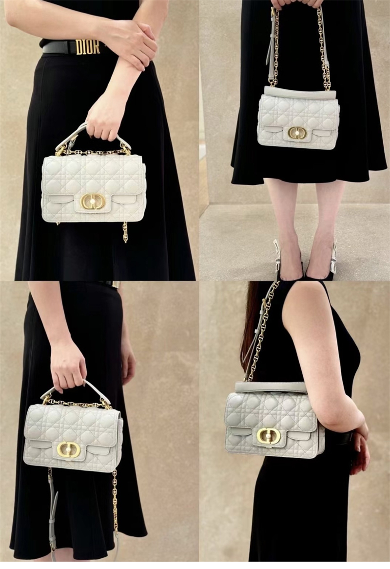 디올 졸리 스몰 탑 핸들백 그레이 까나쥬