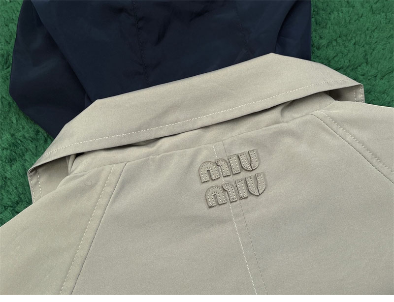 미우미우 파나마 코튼 테크니컬 퐁제 블루종 자켓