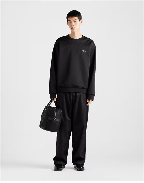 프라다 트라이앵글 로고 테크니컬 코튼 스웨트셔츠 맨투맨