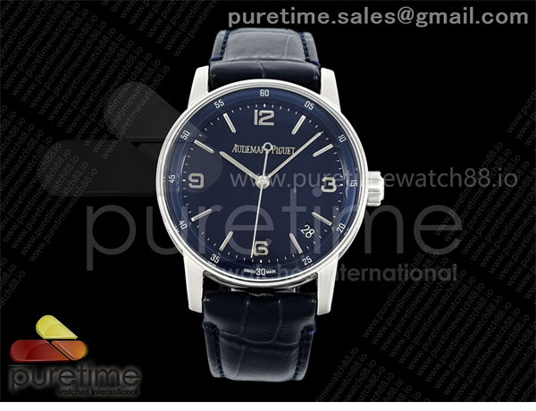 APS공장 오데마피게 로얄오크 15210 CODE 11.59 스틸 블루다이얼 블루가죽스트랩 Code 11.59 SS 15210 APSF 1_1 Best Edition Blue Dial on Blue Leather Strap SA4302 Super Clone