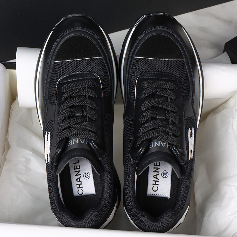 샤넬 25K 믹스드 파이버 스니커즈 블랙