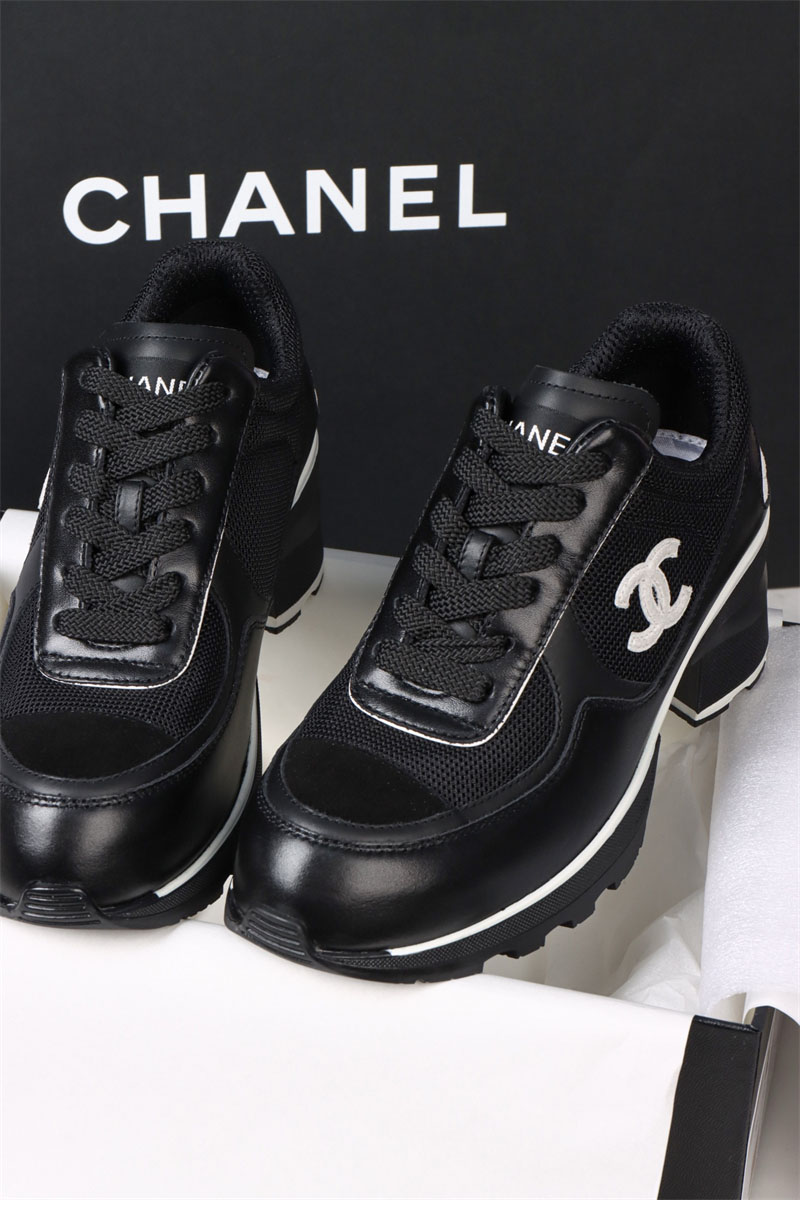샤넬 25K 믹스드 파이버 스니커즈 블랙