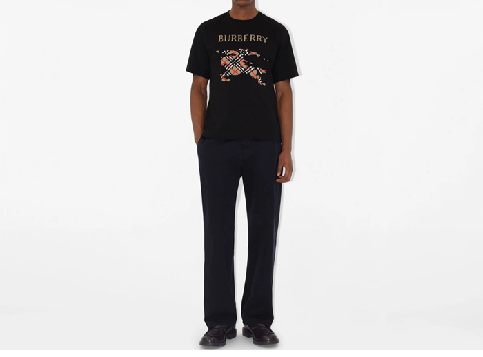 버버리 크로스 스티치 EKD 코튼 반팔 티셔츠