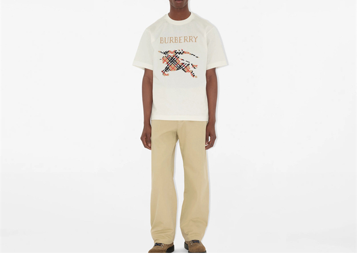 버버리 크로스 스티치 EKD 코튼 반팔 티셔츠