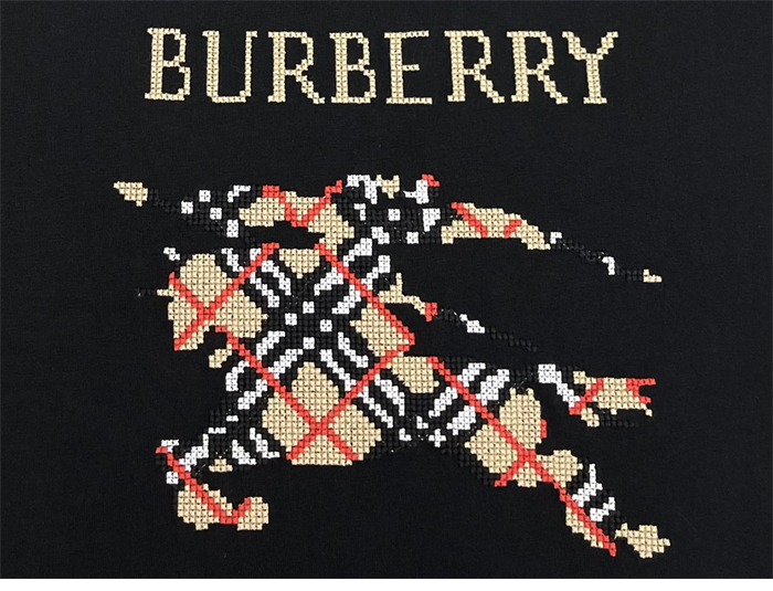 버버리 크로스 스티치 EKD 코튼 반팔 티셔츠